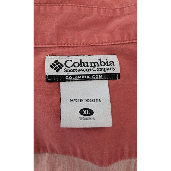 Columbia Women Shirt Top Pink Button Up Sleeveless Fading Desing Stretch Size XL - Picture 9 of 14